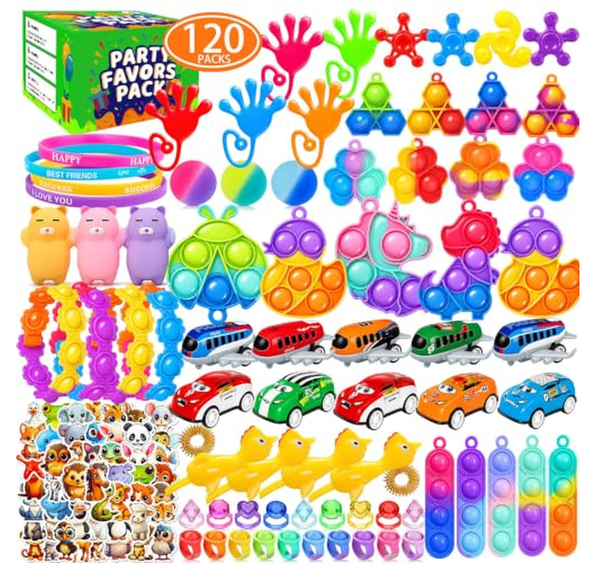 120 Count Kids Fidget Toys Party Favor Assortment