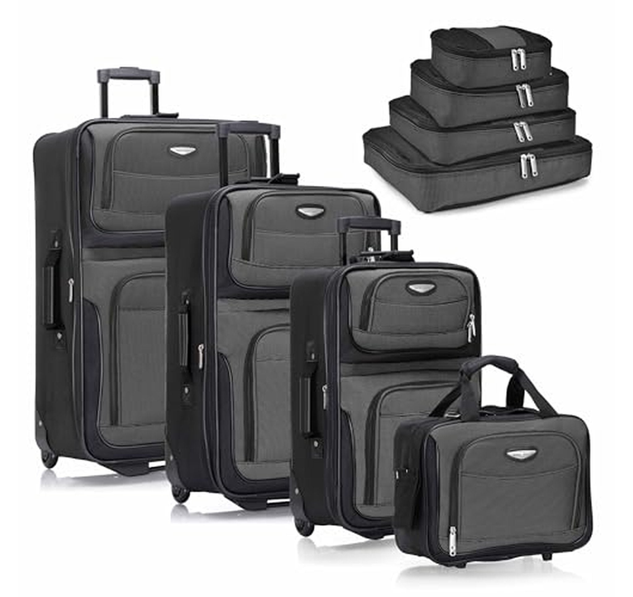 8 Piece Softside Expandable Luggage Set with Tote