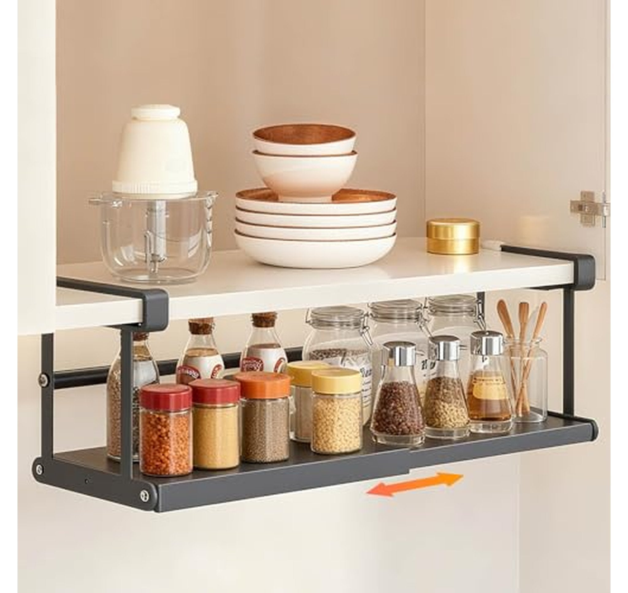 Expandable Hanging Undershelf Cabinet Storage Basket Organizer
