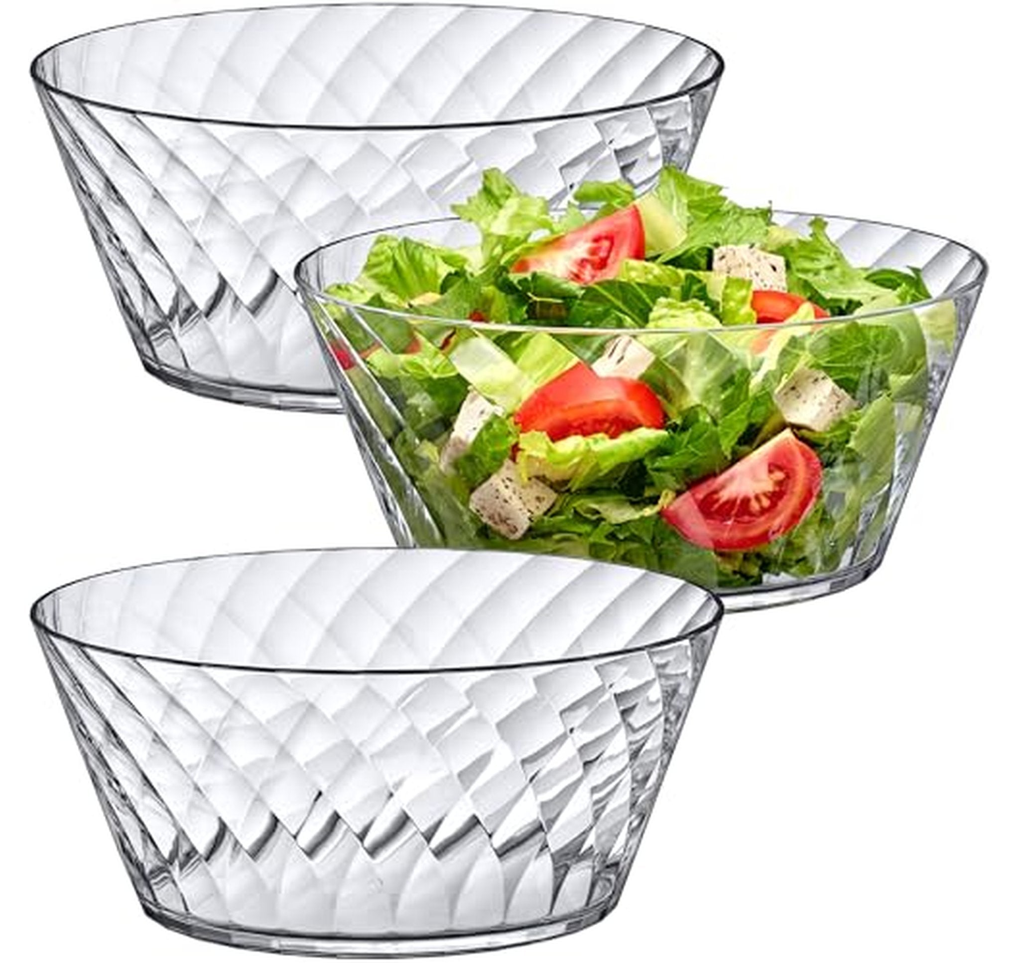 3 Pack 130-Ounce Plastic Serving Salad Bowls