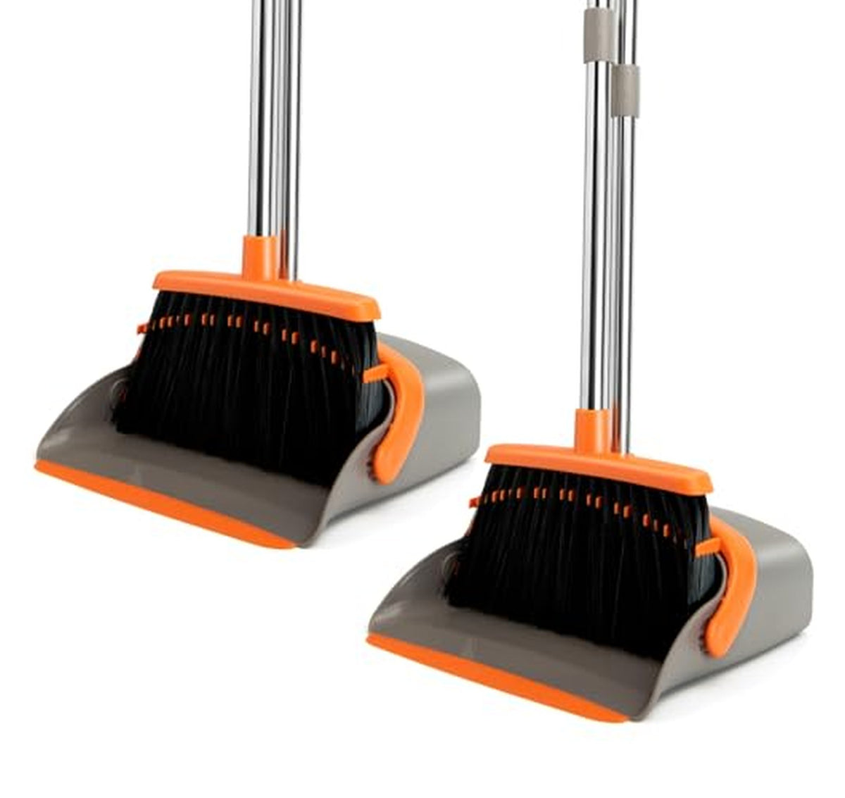2 Pack Long Handle Broom and Dustpan Set