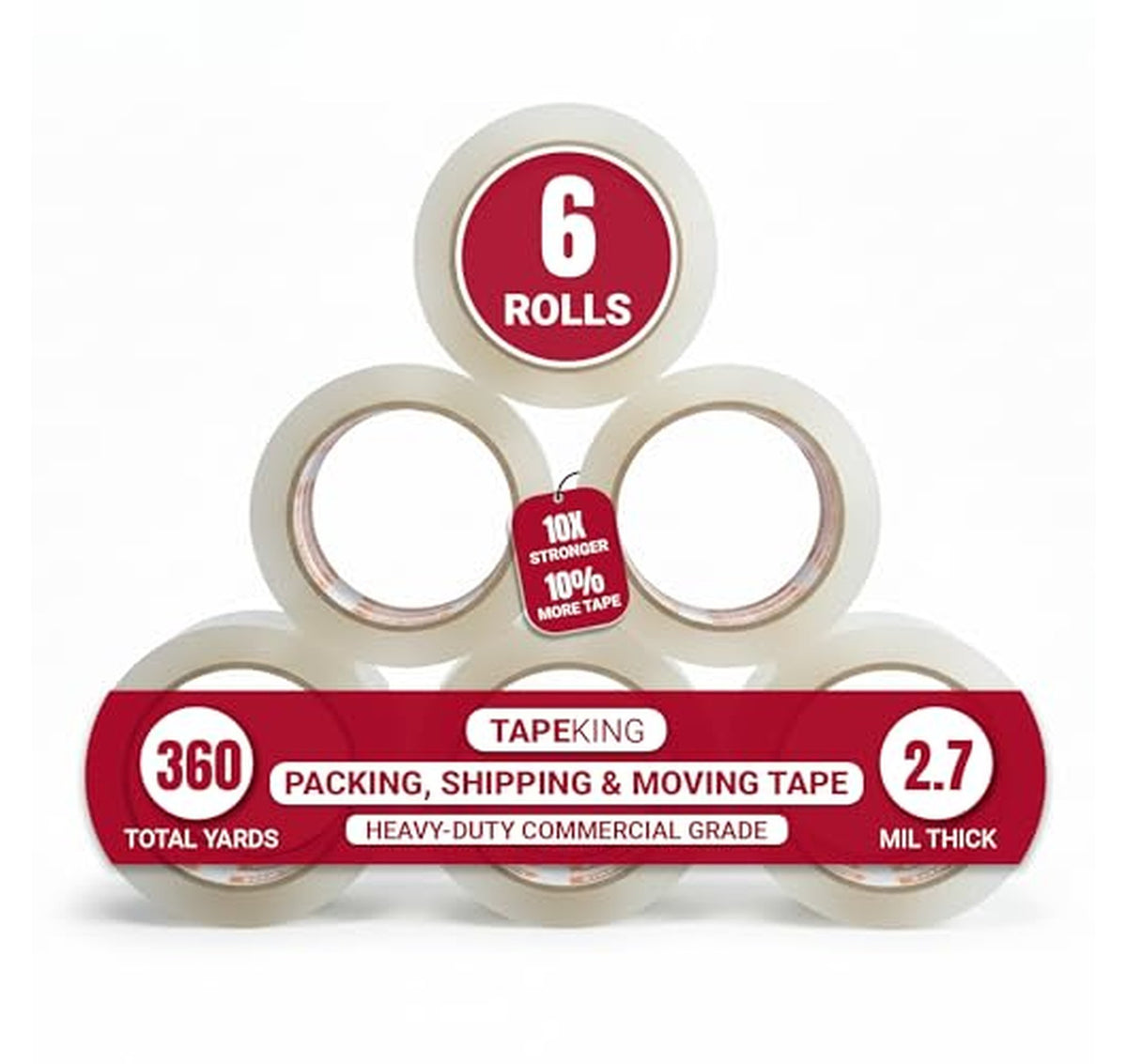 6 Pack Heavy Duty Packing Tape Rolls