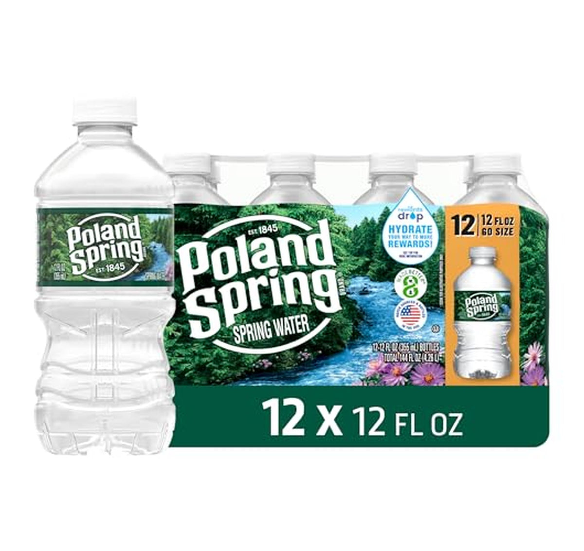 12 Pack Poland Spring 12 oz Bottled Water