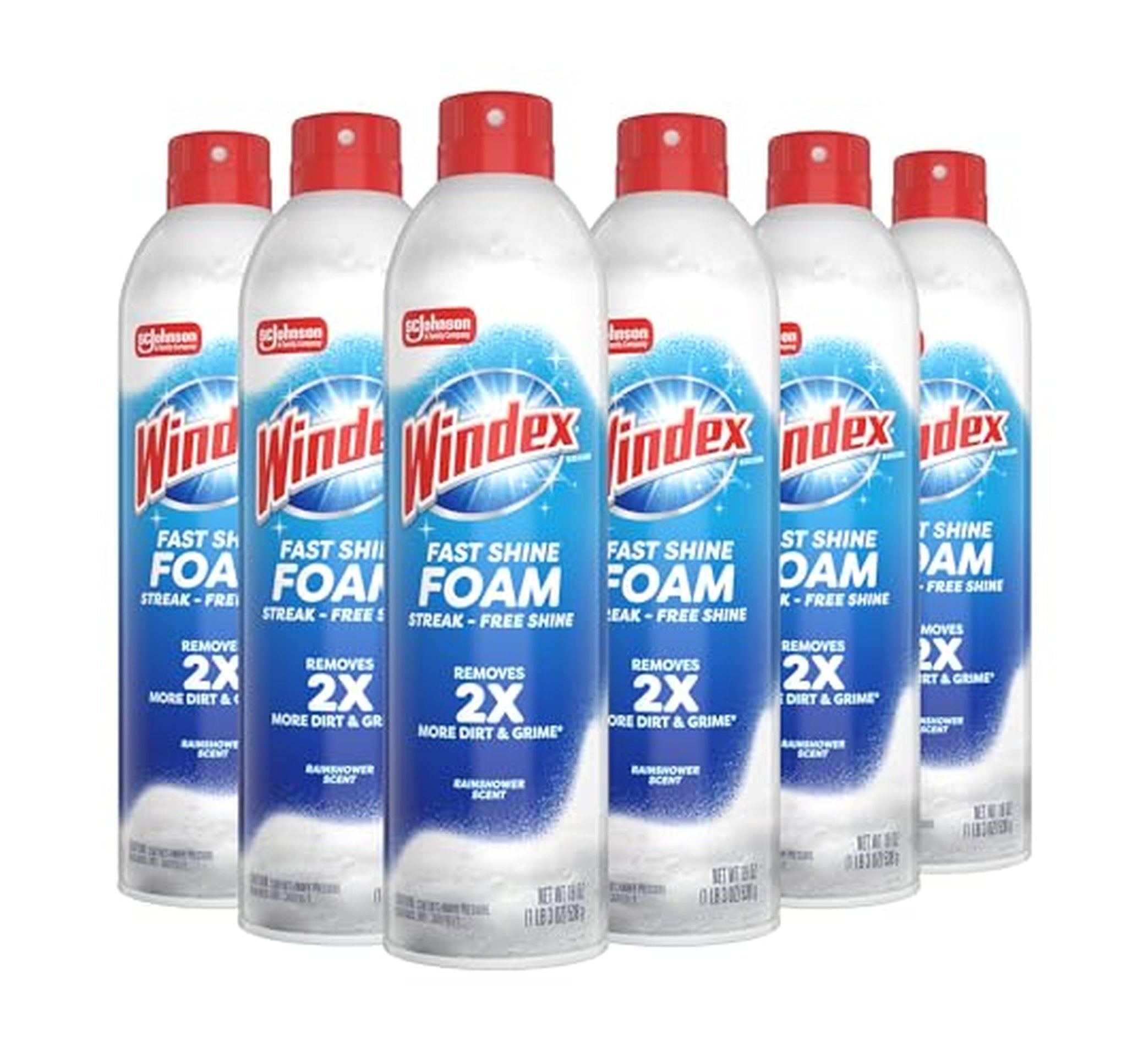 6 Pack Windex Fast Shine Foam Glass Cleaner Aerosol