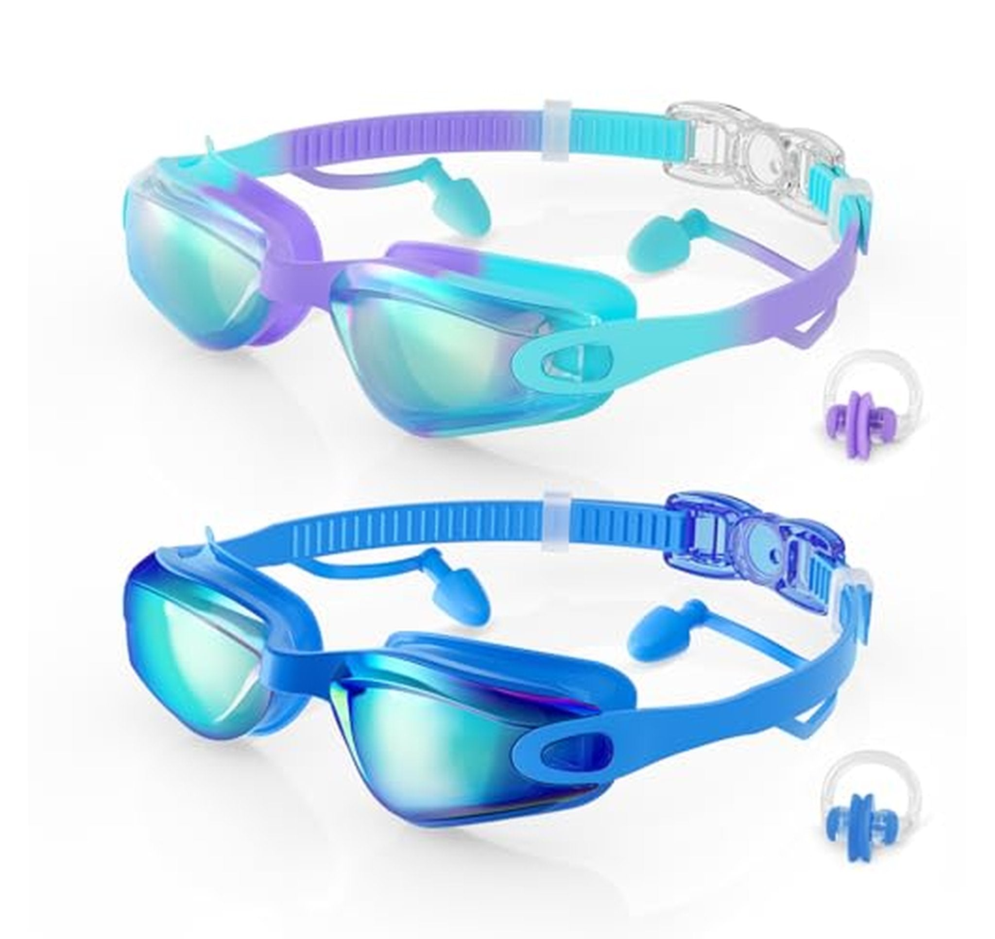 2 Pack Kids Anti-Fog UV Swim Goggles