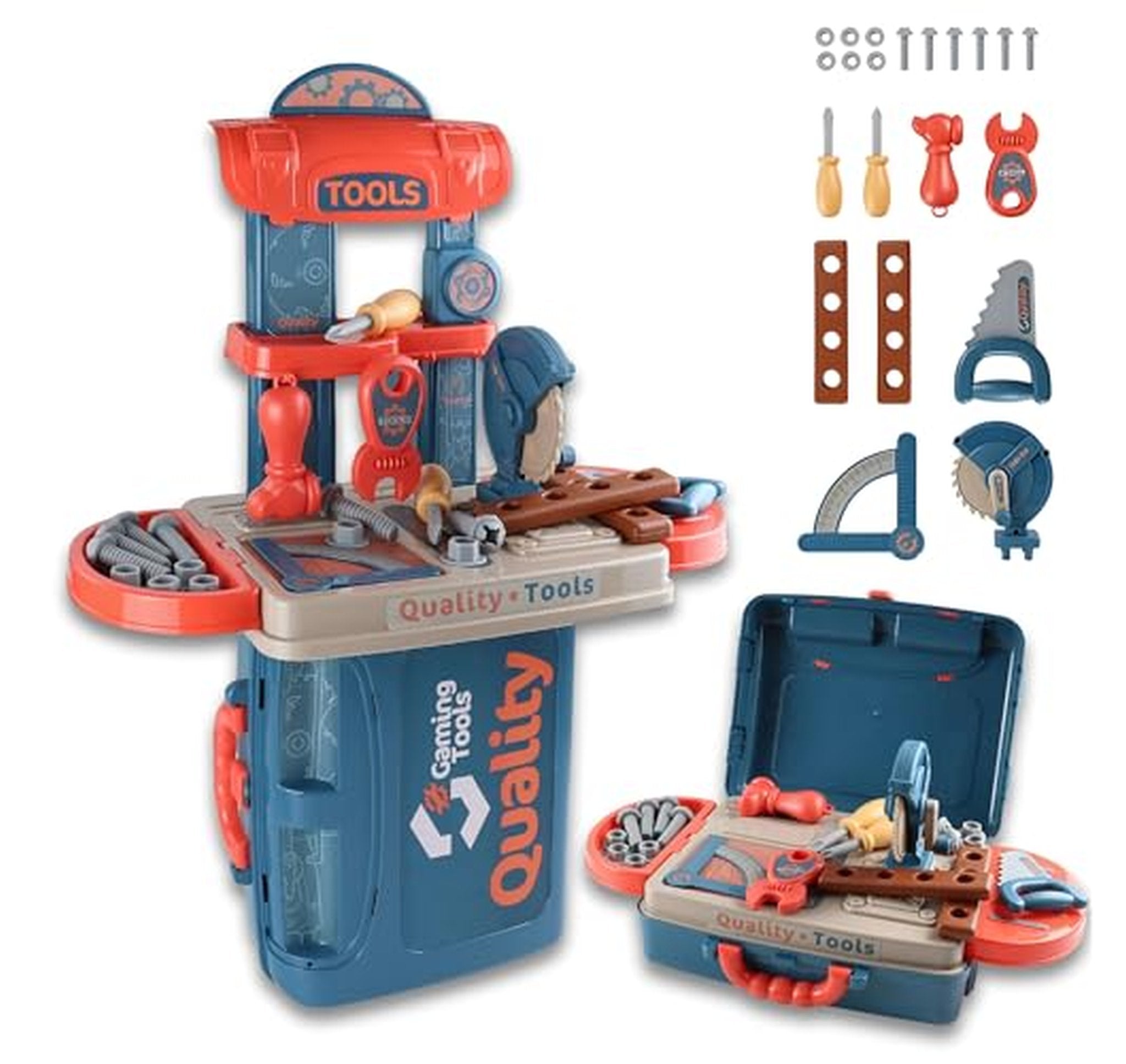 Kids 3-in-1 Tool Workbench Suitcase Playset