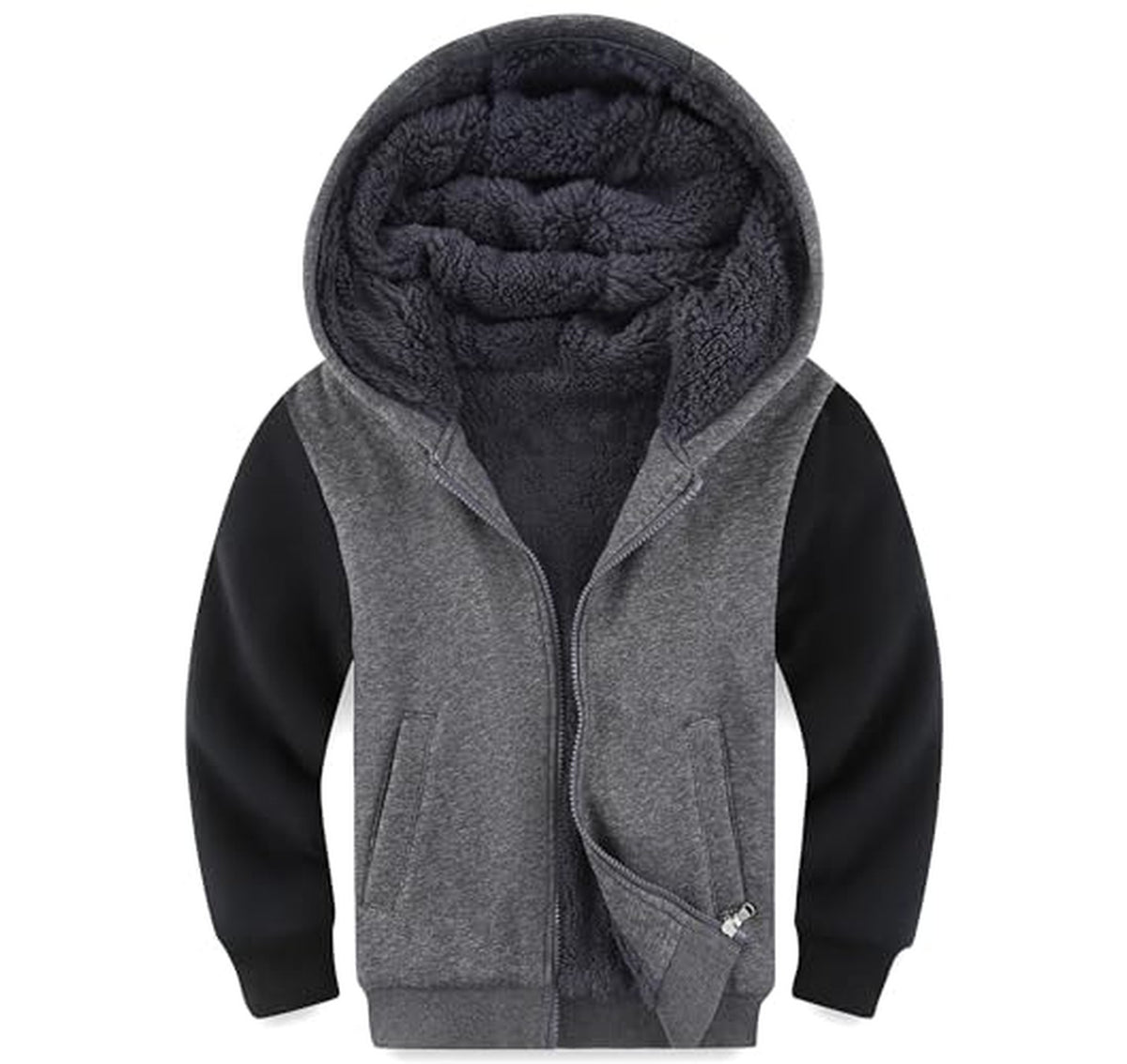 Boys Fleece Lined Zip Up Hoodie Jacket