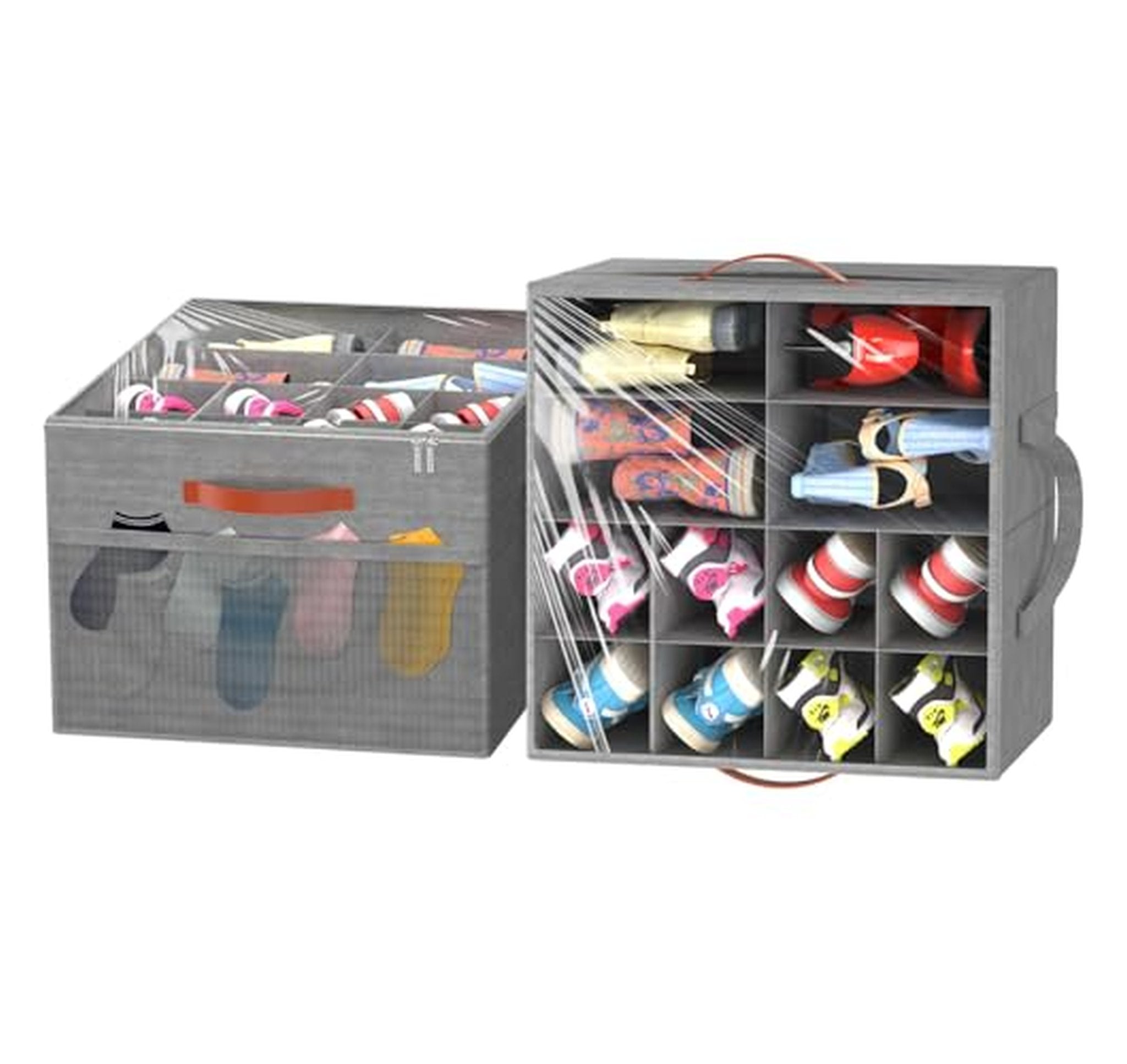 2 Pack Foldable Underbed Shoe Storage Organizer Boxes