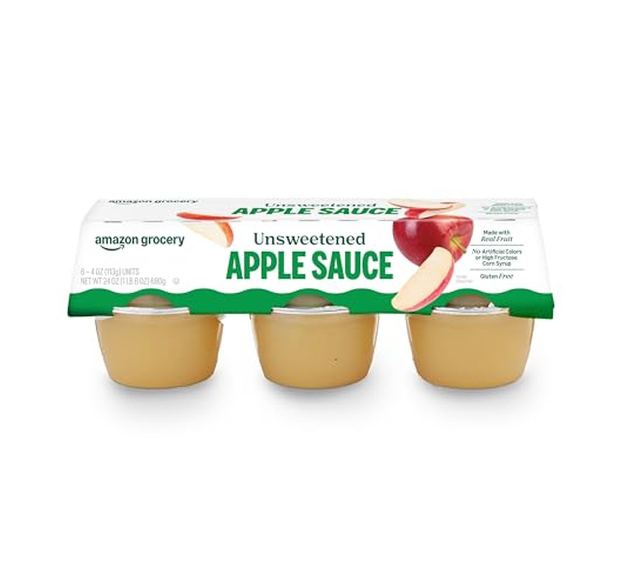 6 Pack Unsweetened Apple Sauce Cups 4 Oz