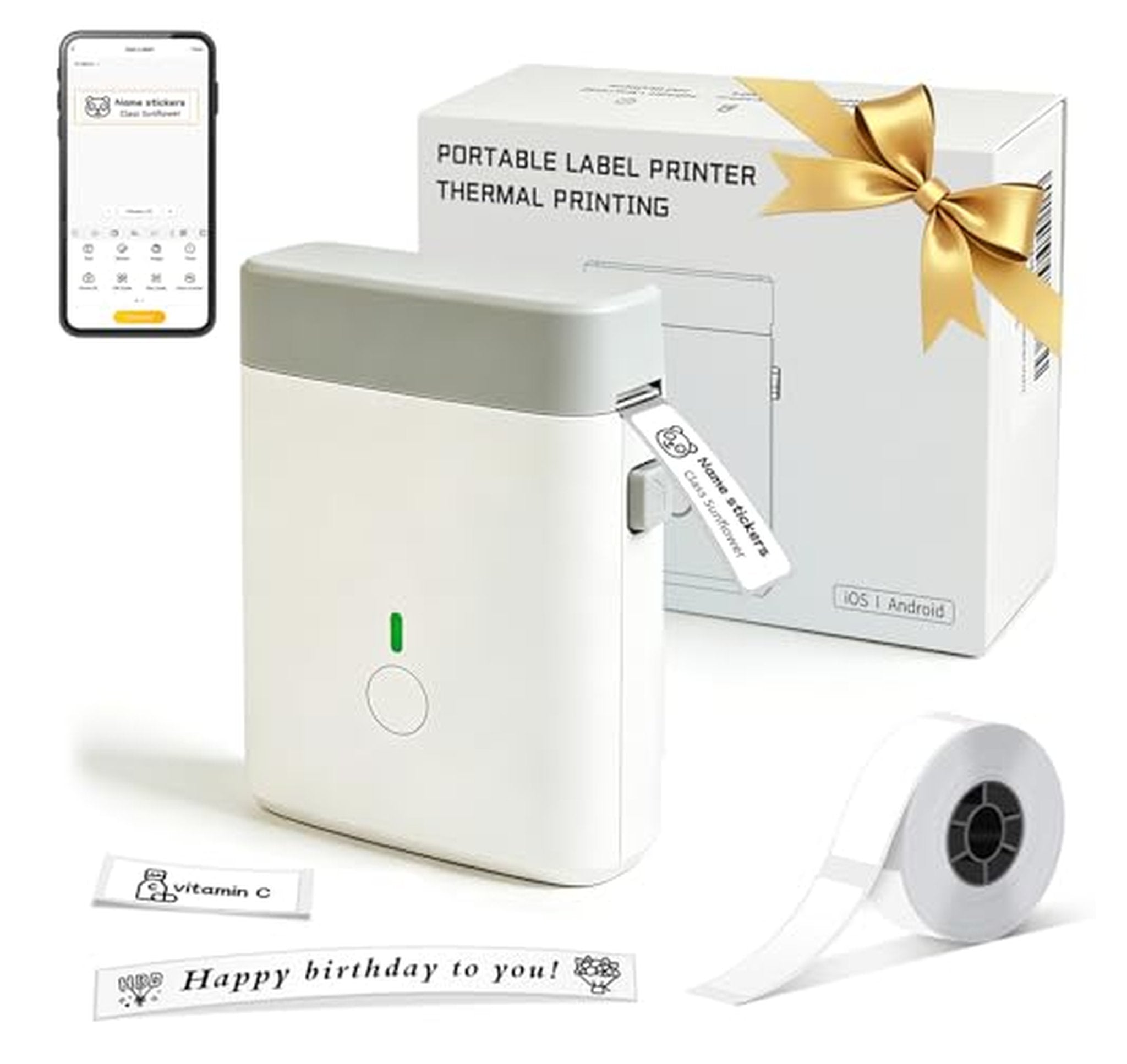 Bluetooth Thermal Label Maker Machine with Tape