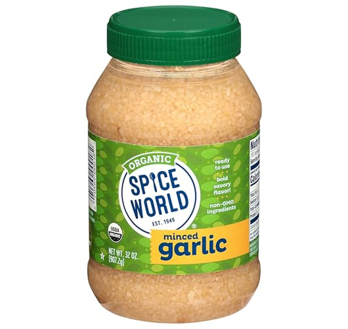 Spice World Organic Minced Garlic 32oz Jar