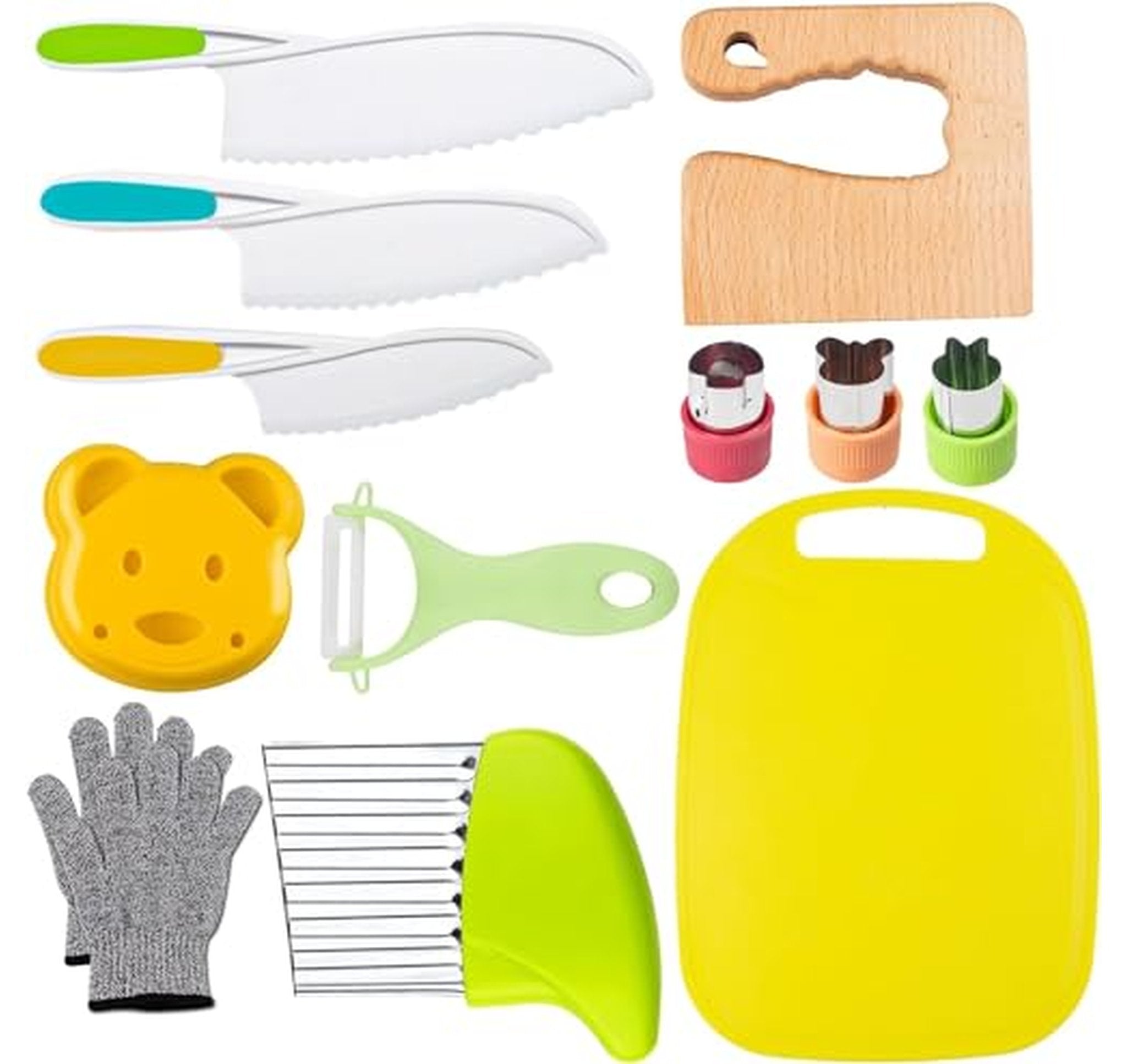 13 Piece Kids Wooden Kitchen Knife Toy Set