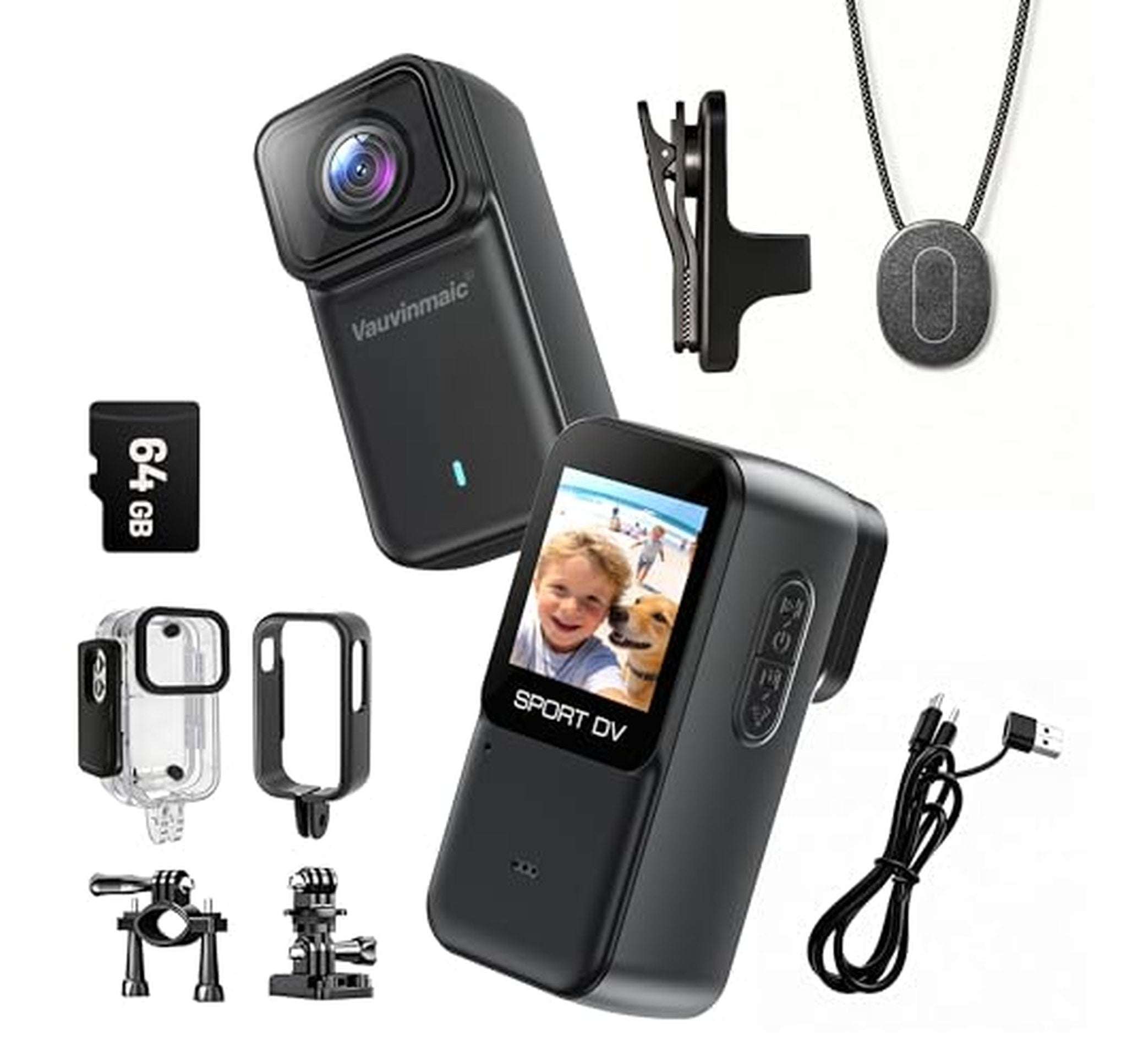4K WiFi Wearable Body Camera with 64GB Memory