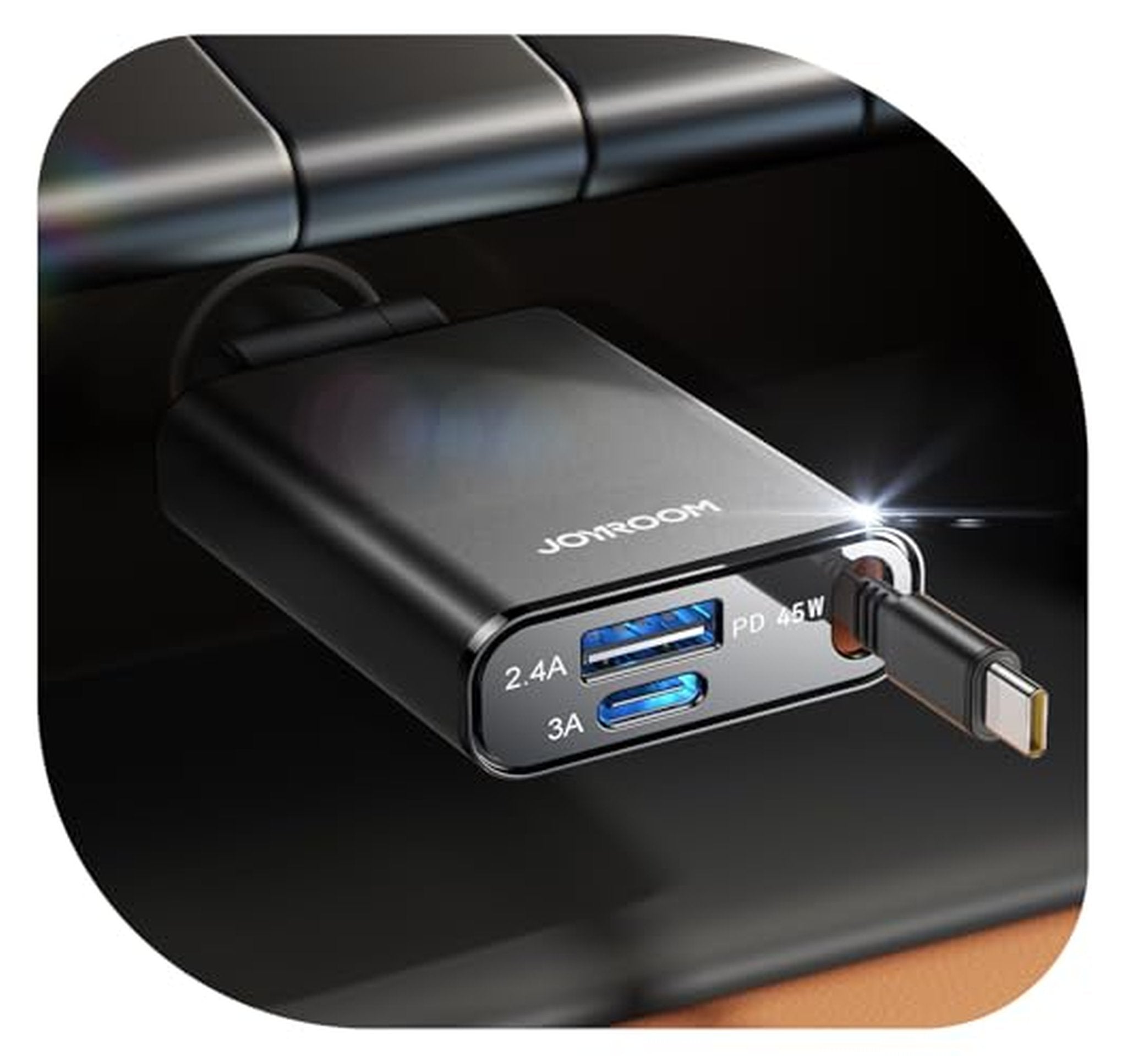 72W Retractable USB C PD Car Charger Adapter