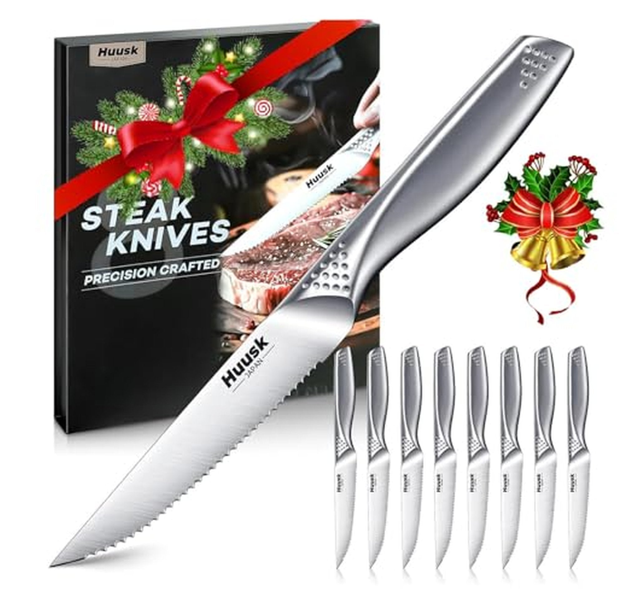 8 Pack Serrated Stainless Steel Steak Knives Set