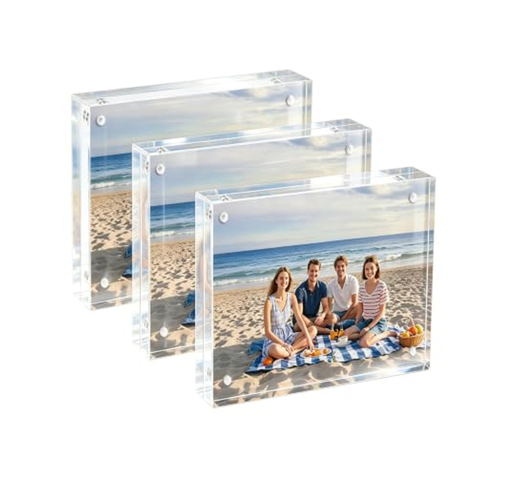 3 Pack Magnetic Acrylic Desktop Picture Frames