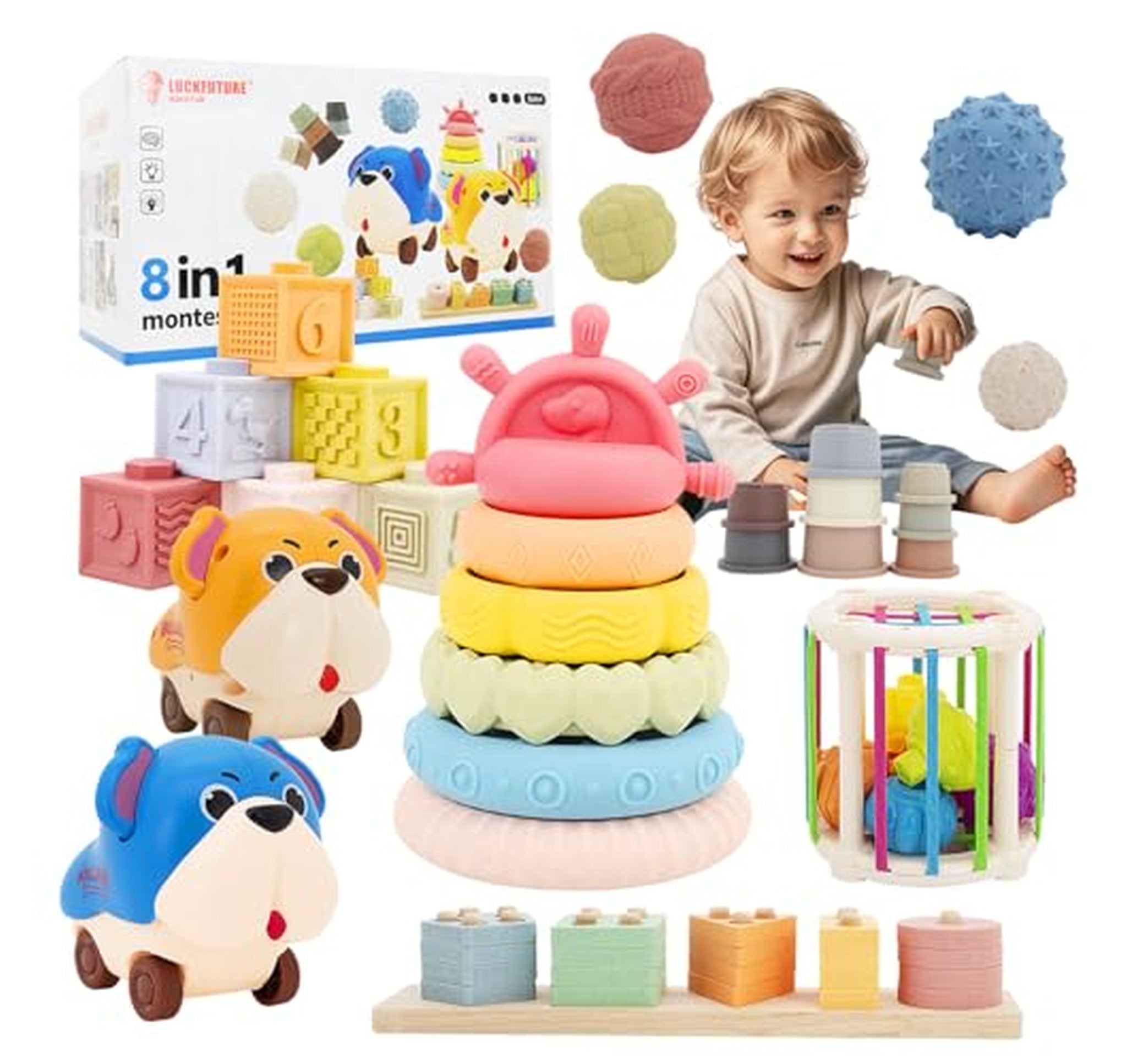 Montessori 8-in-1 Baby Learning Toys Set