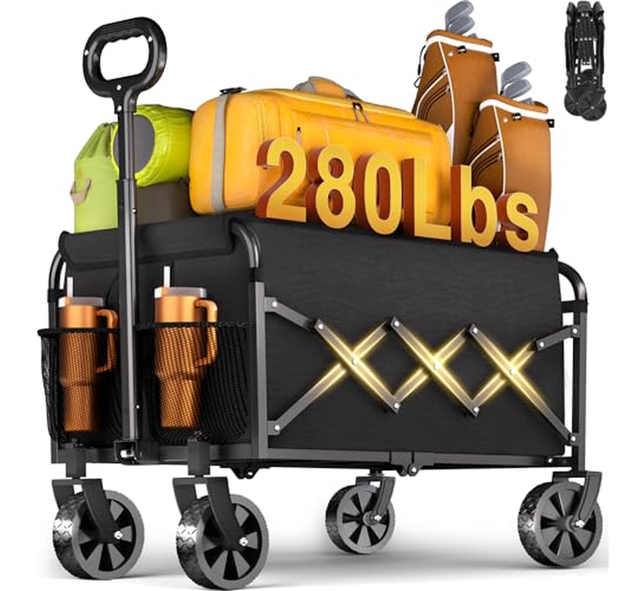 280Lb Heavy Duty Collapsible Folding Wagon Cart
