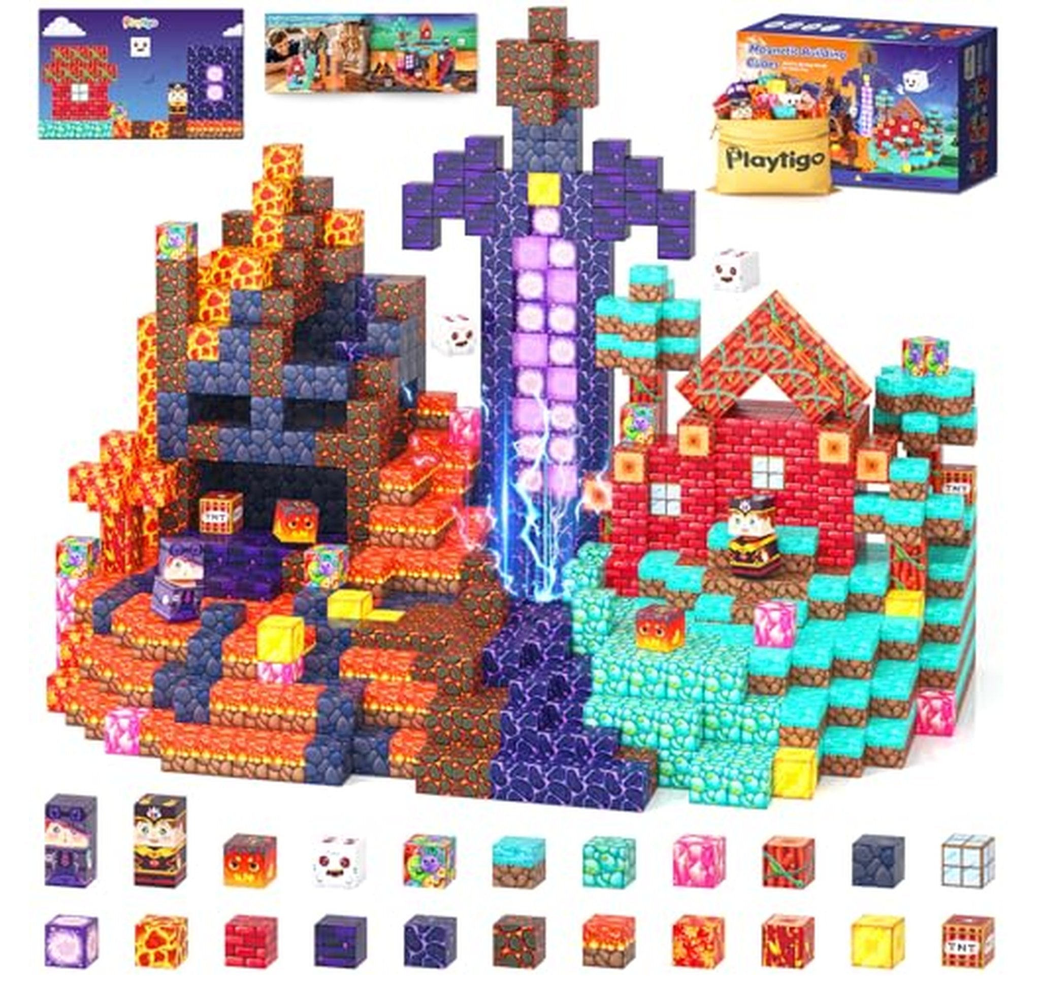 154 Piece Magnetic Building Blocks Set