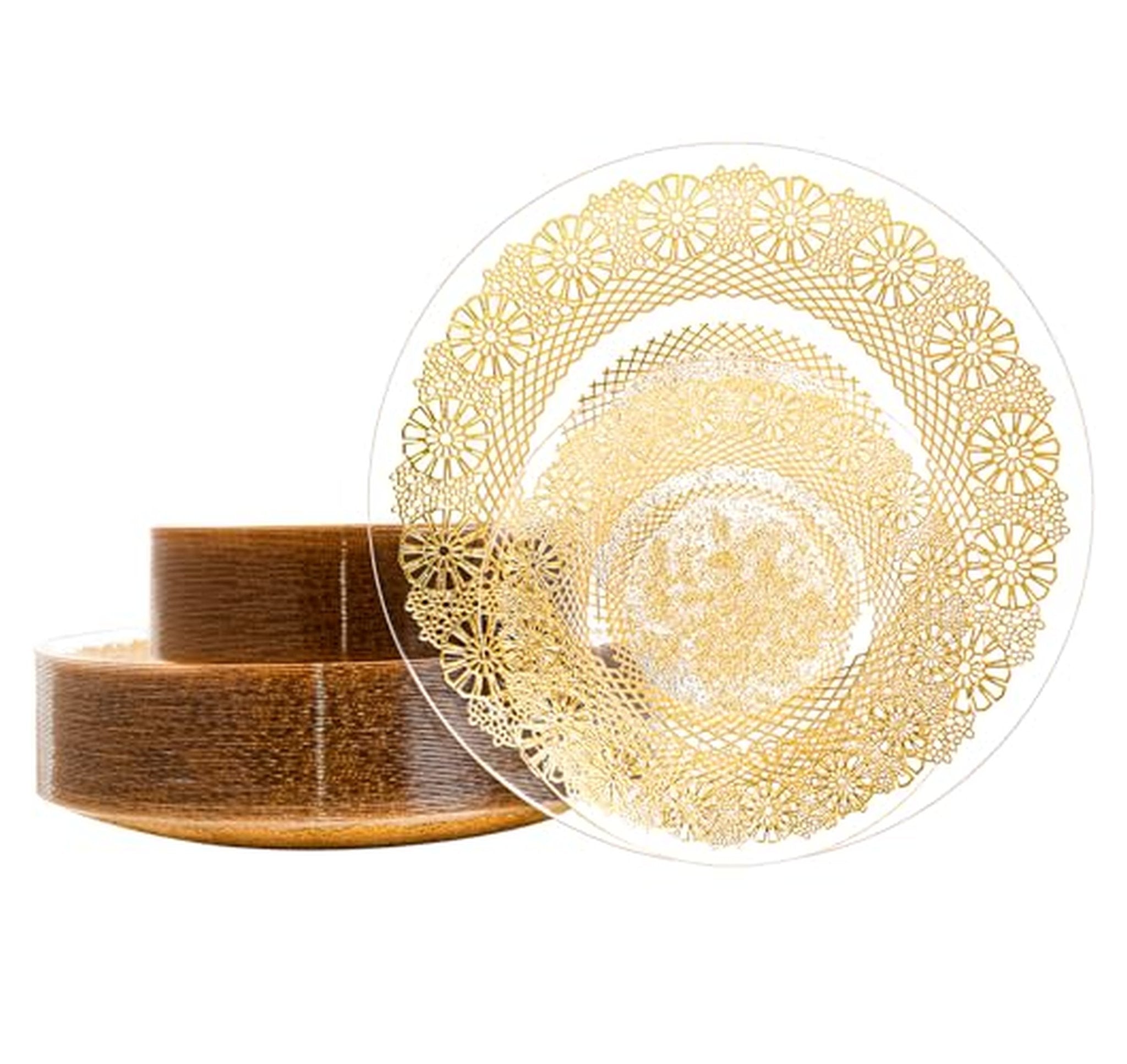 32 Count Elegant Disposable Plastic Dinner and Dessert Plates