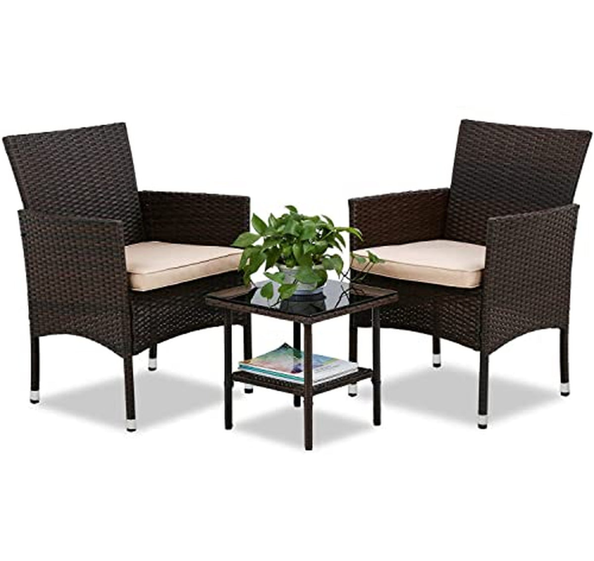 3 Piece Outdoor Wicker Patio Furniture Set