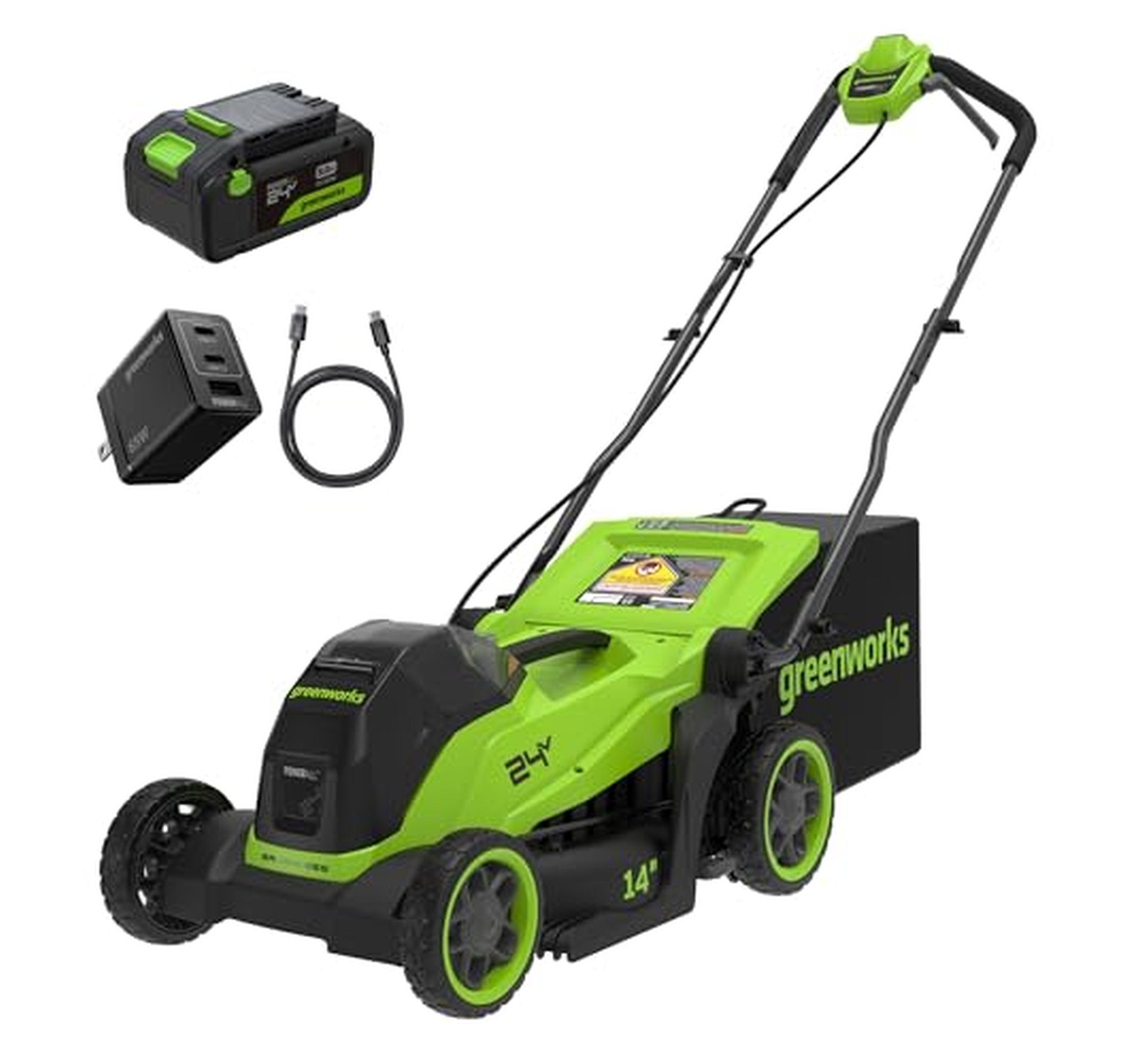 Greenworks 24V 14-Inch Brushless Cordless Lawn Mower Kit