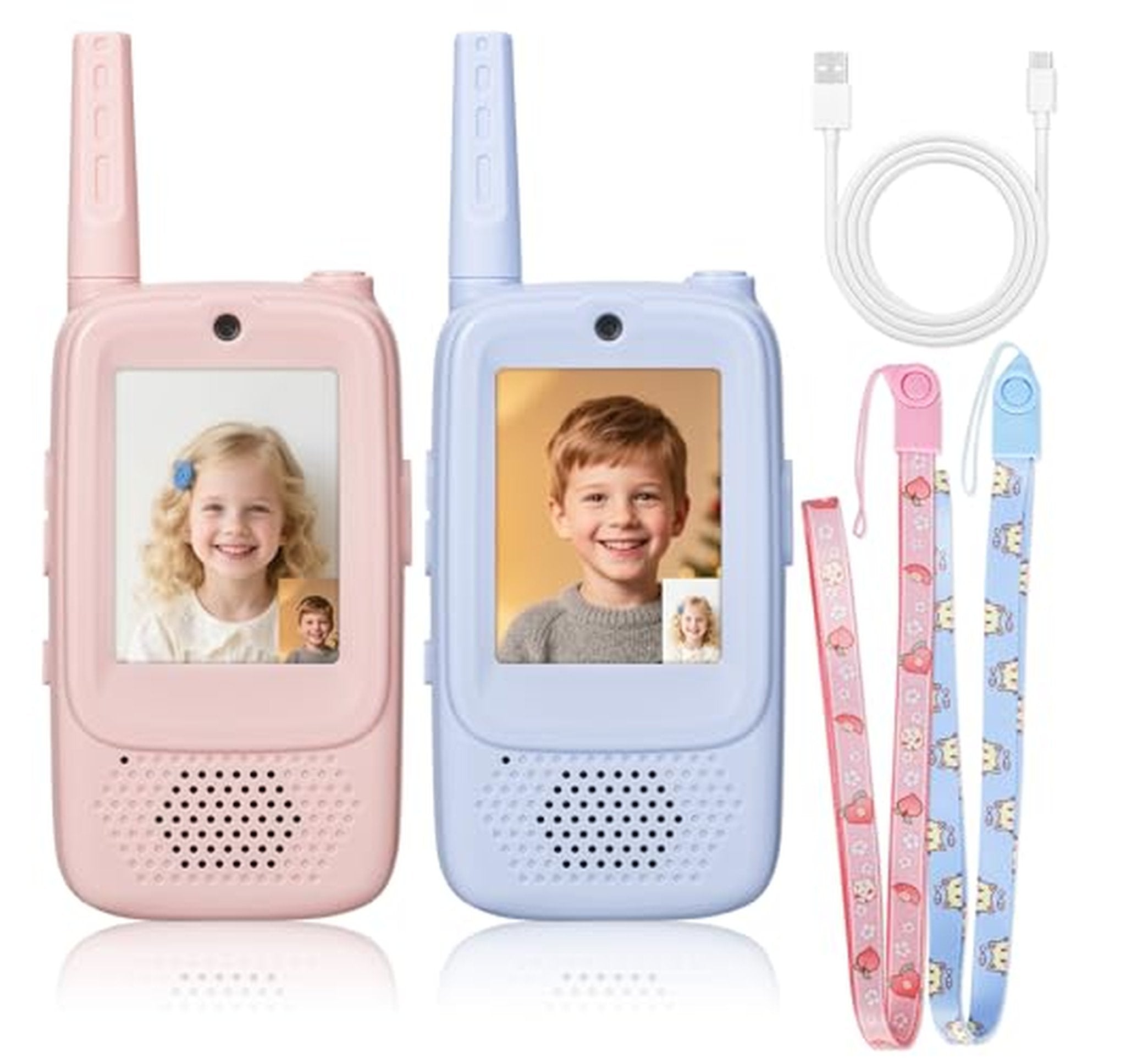 2 Pack Rechargeable Kids Video Walkie Talkies