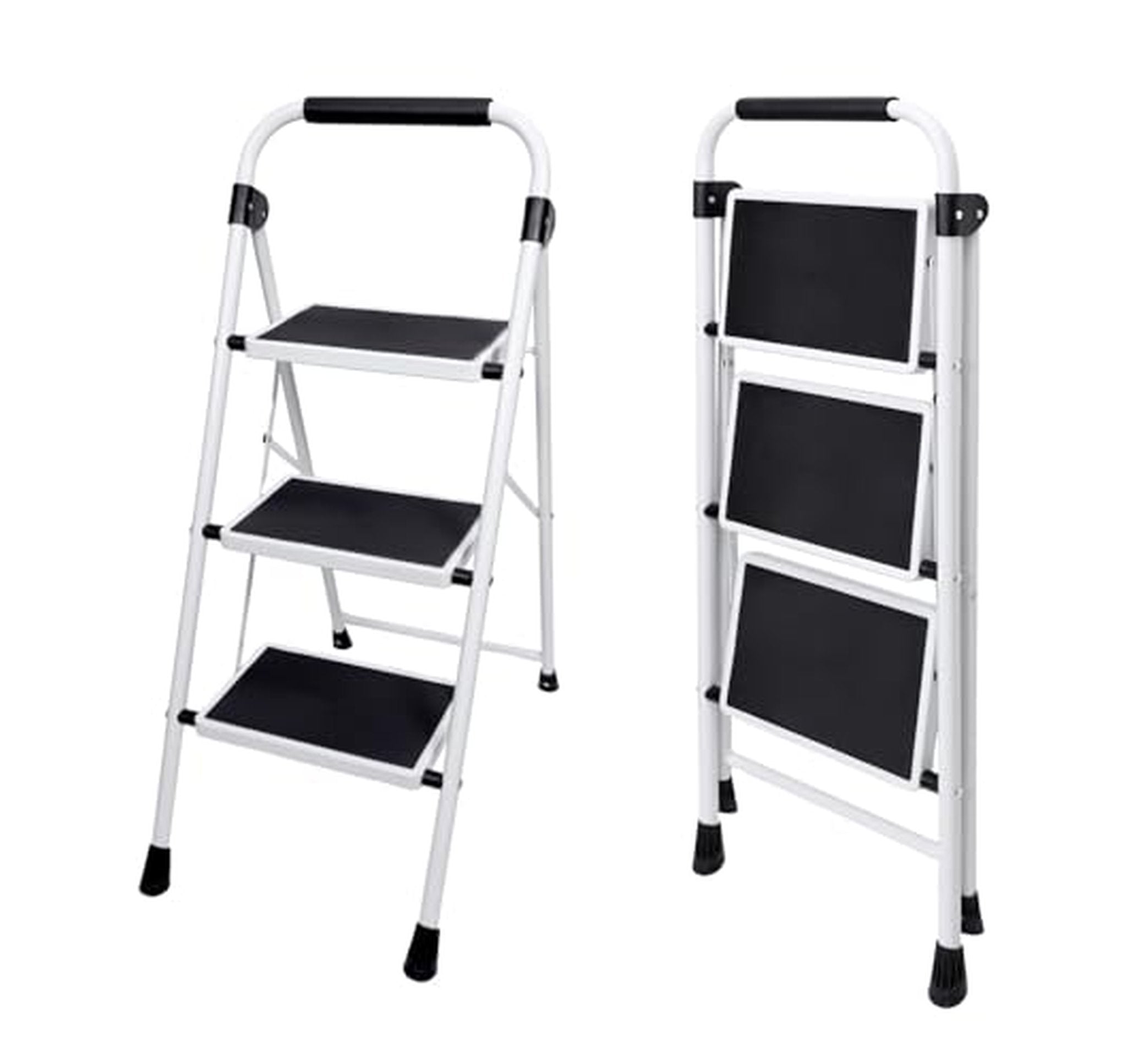 3 Step Heavy Duty Folding Ladder with Handrail