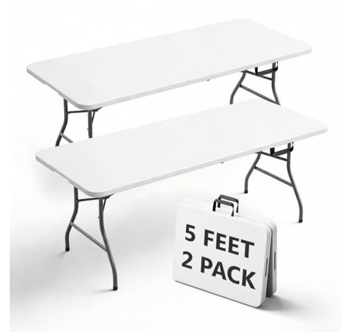 2 Pack Heavy Duty 5FT Folding Tables