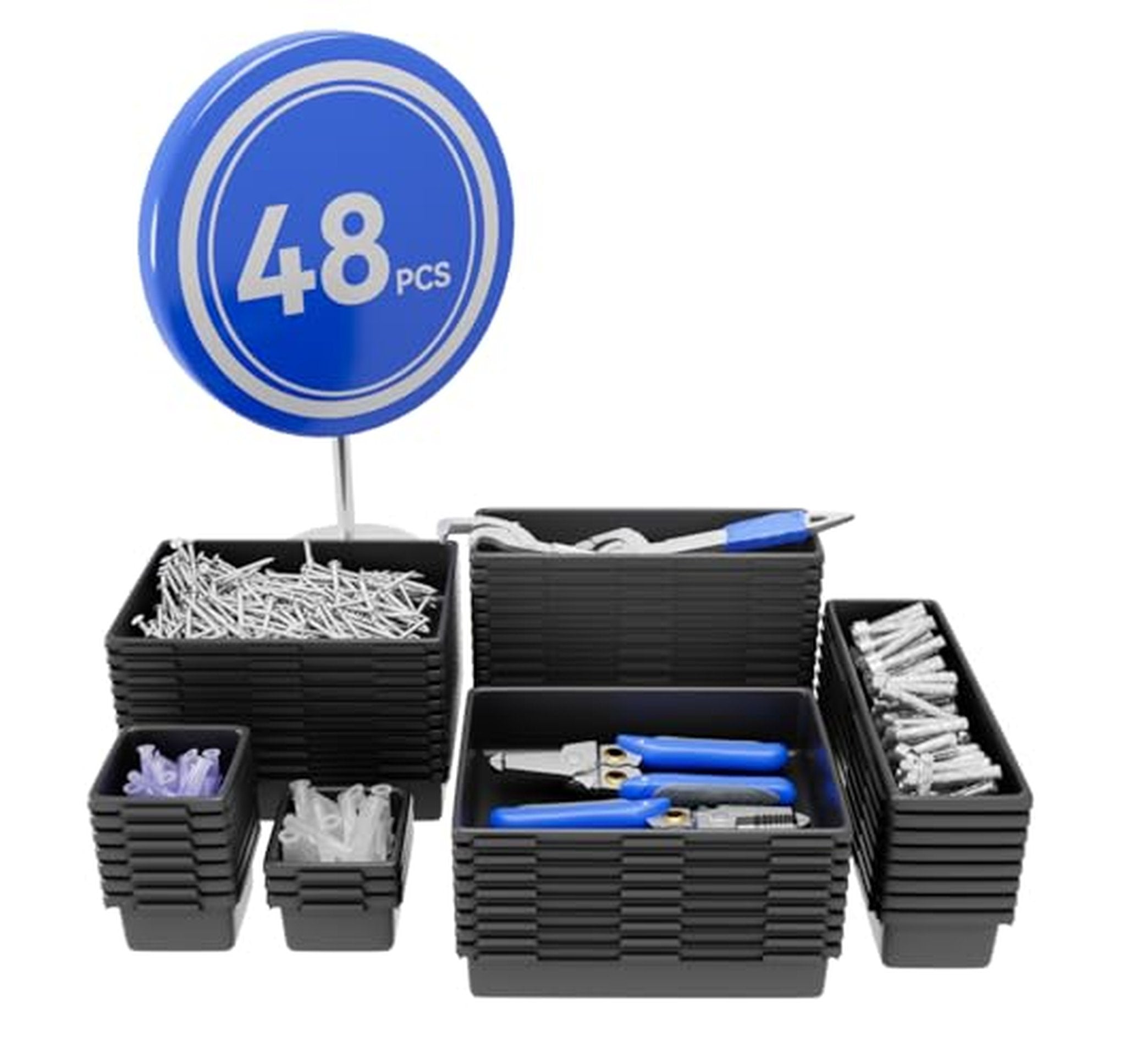 48 Pack Tool Box Drawer Organizer Trays