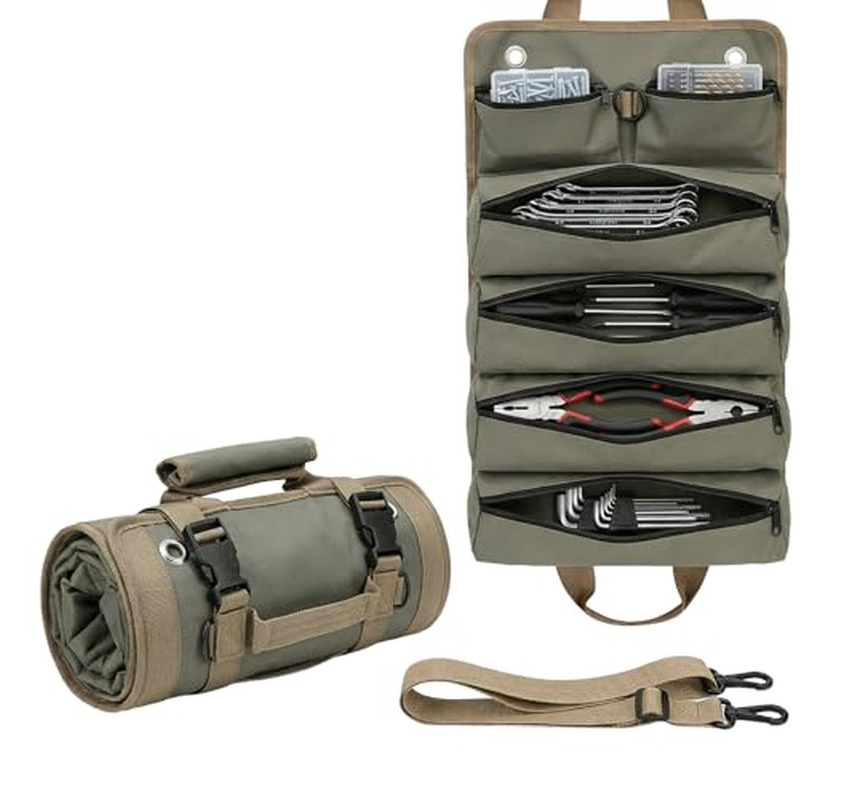 Roll Up Tool Bag, 6-Pocket Tool Organizer