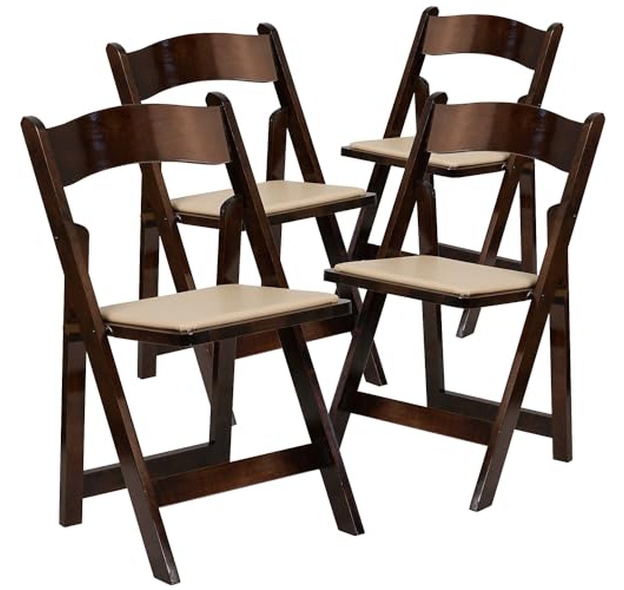4 Pack Padded Wood Folding Chairs