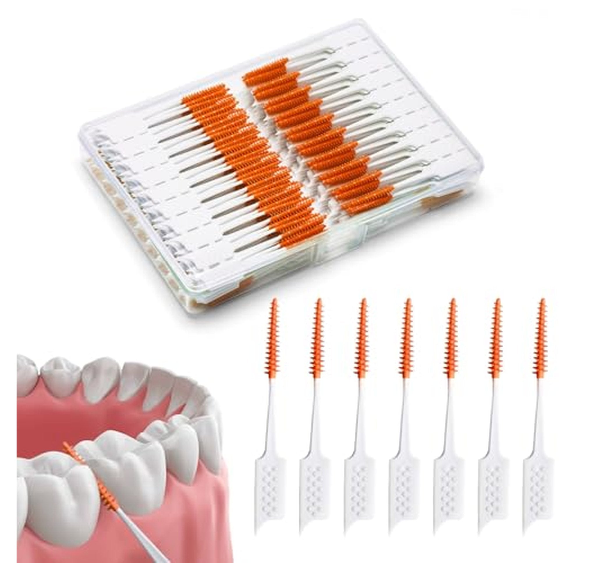 200 Count Silicone Interdental Brush Toothpick Cleaners